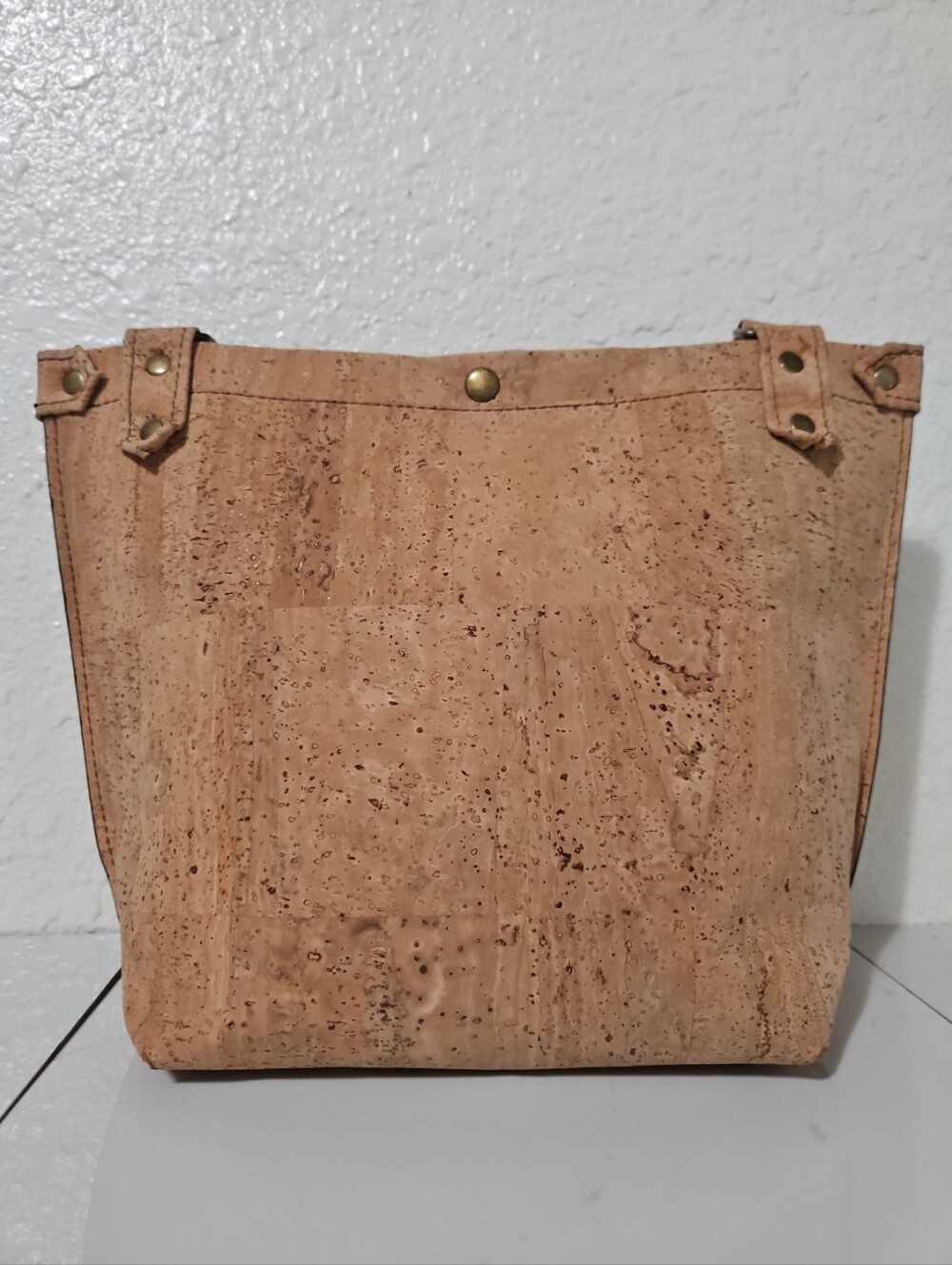 Diane Harris Designs Natural Cork Vegan Leather Tote Shoulder Bag Handmade